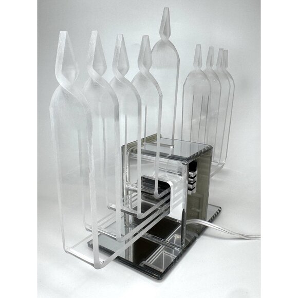 Vintage Lucite Electric Mid Century Modern MCM Menorah Hanukkah Candle Light - Picture 7 of 11